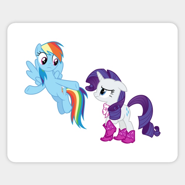 Rainbow Dash and glitter boots Rarity Sticker by CloudyGlow